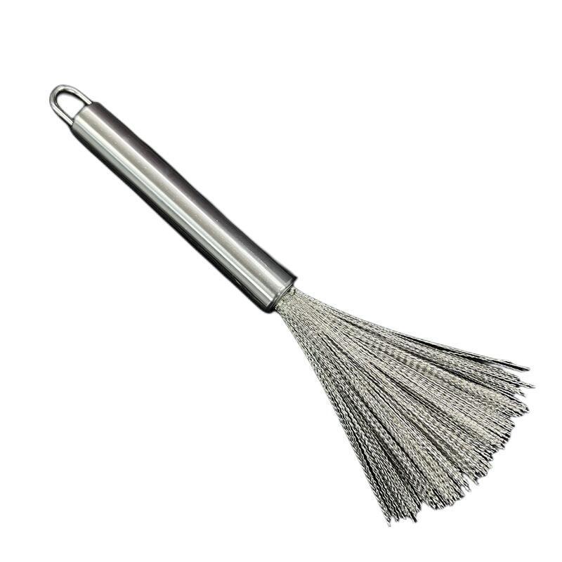 Stainless steel pot brush kitchen special long handle brush pot household kitchenware non-shedding canteen cleaning easy to clean steel wire brush
