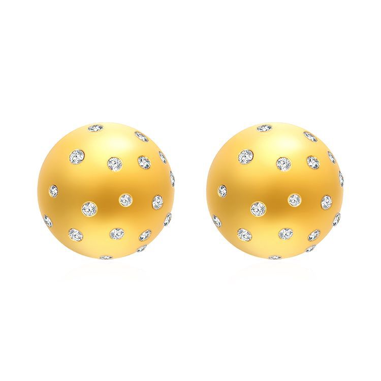 Glue diamond stainless steel earrings for women, set with zircon ear clips, ear accessories