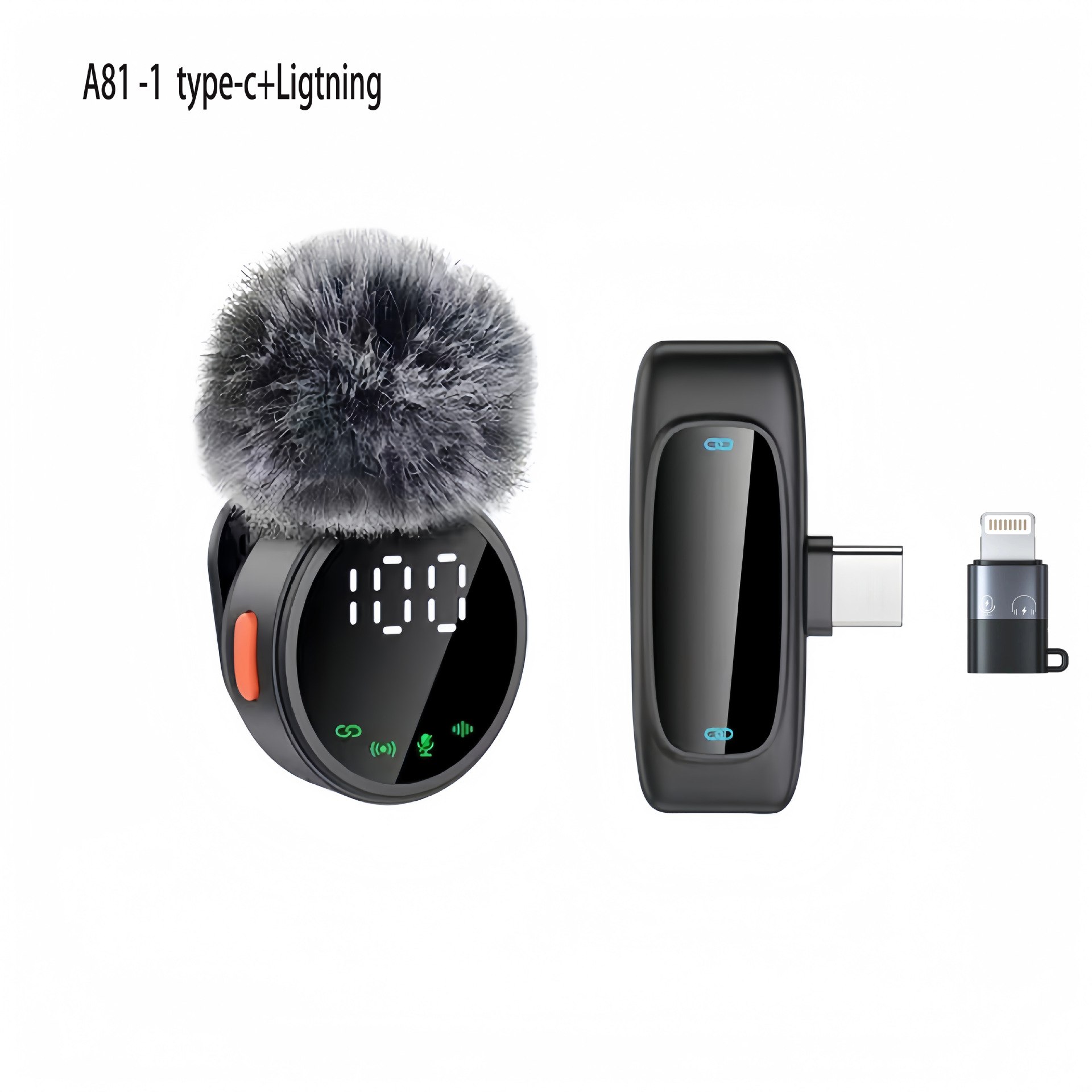 2026 new private mold A83 wireless magnetic lavalier microphone noise reduction reverb high-definition live microphone with digital display A81