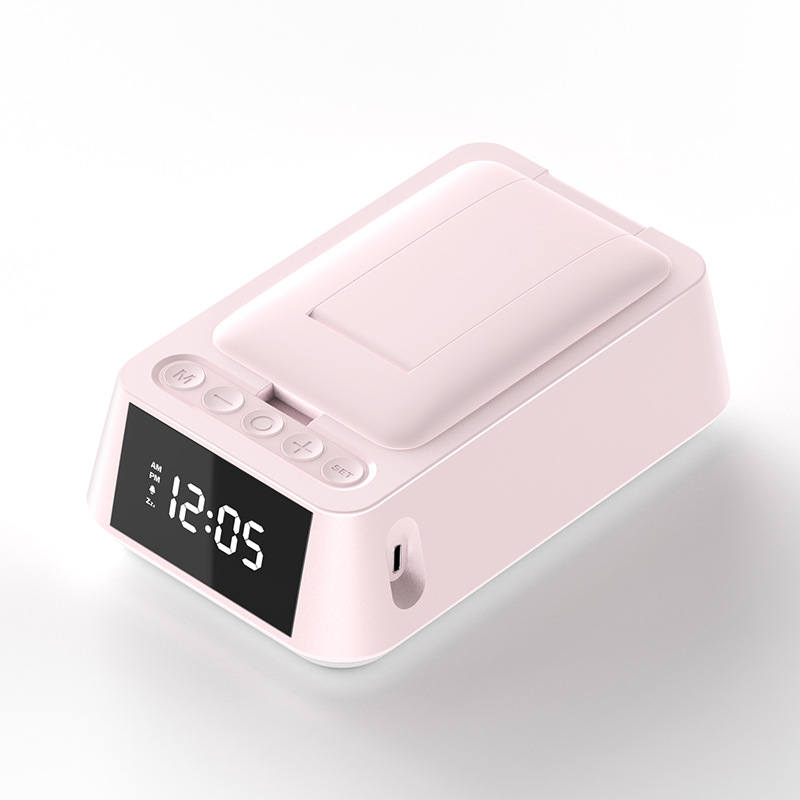 Cyboris Bluetooth 5.3 Desktop Foldable Phone Stand HD Mirror Clock Bluetooth Speaker