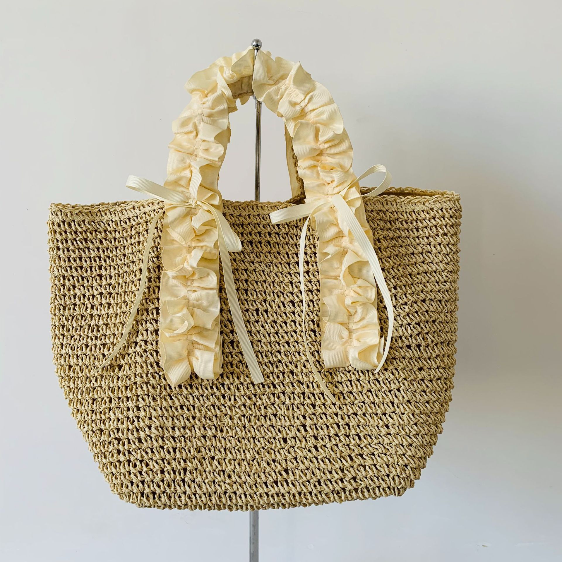 Laizhou paper rope woven bag, simple handmade woven women's bag