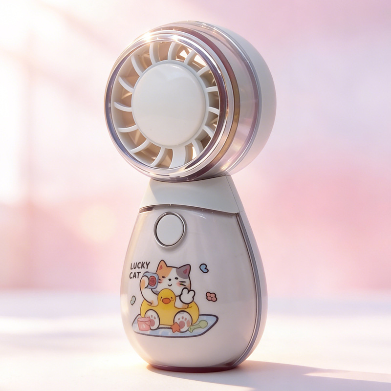 Cute Handheld Small Fan USB Charging Mini Portable Fan Adorable Pet Vertical Electric Fan Silent