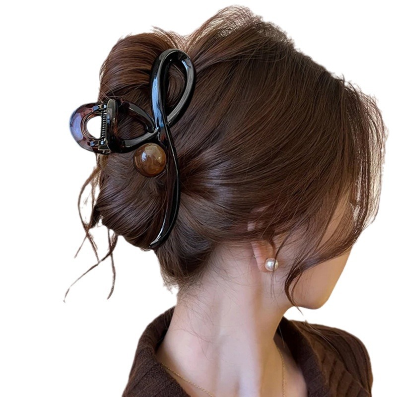 Brown large claw clip for women back of head bun clip for thick hair hair clip hair accessory