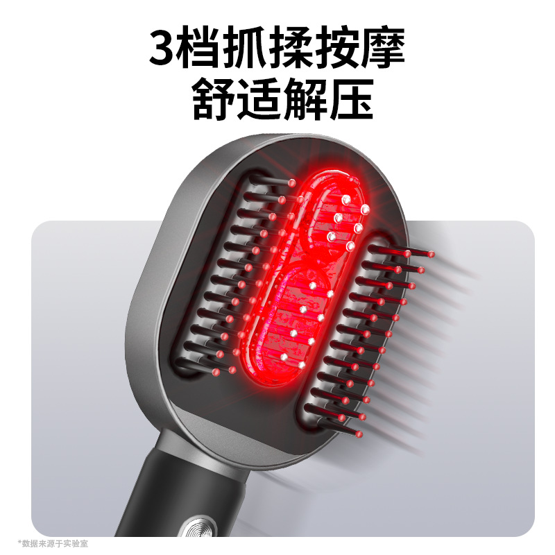 Microcurrent EMS Red Light Electric Massage Comb Scalp Applicator Vibration Essential Oil Hair Growth Comb Scalp Conduction Liquid Applicator