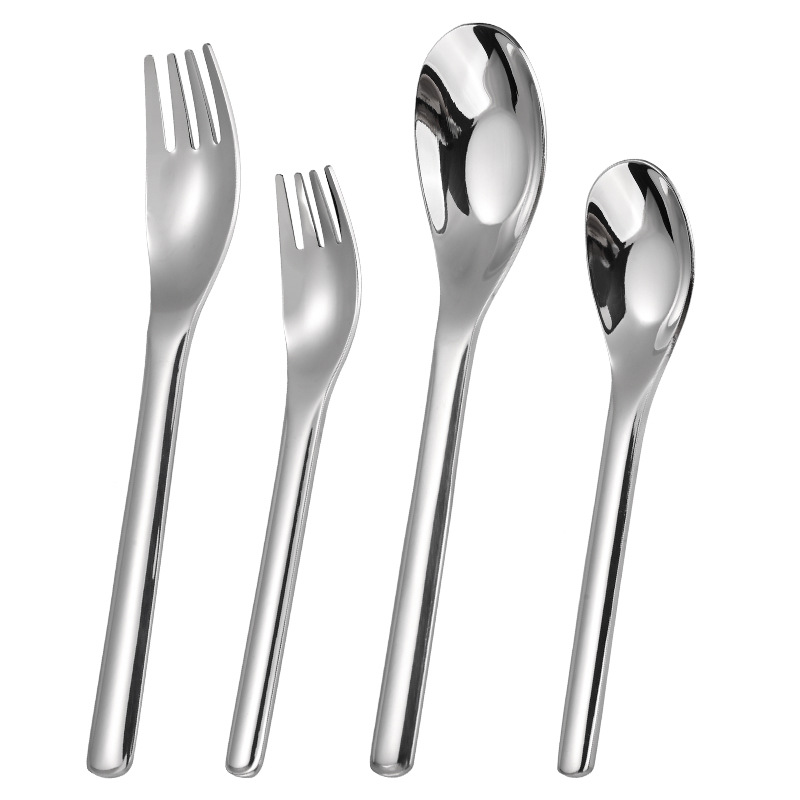 316L stainless steel ingot spoon, long handle coffee stirring spoon, dessert spoon, flat bottom spoon, household thickened spoon