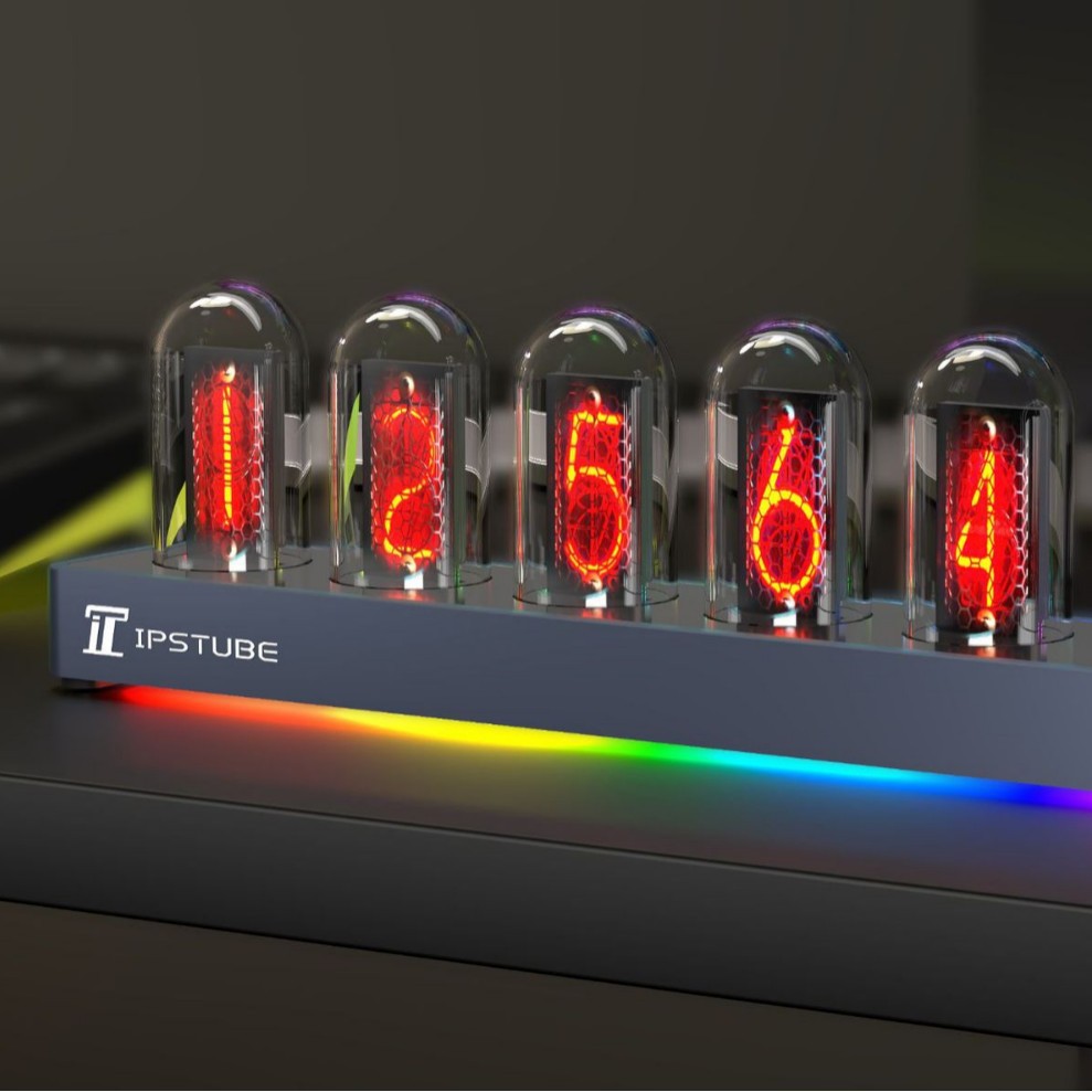Ipstube nixie tube clock computer RGB desktop clock ornament Steins;Gate cyberpunk ornament