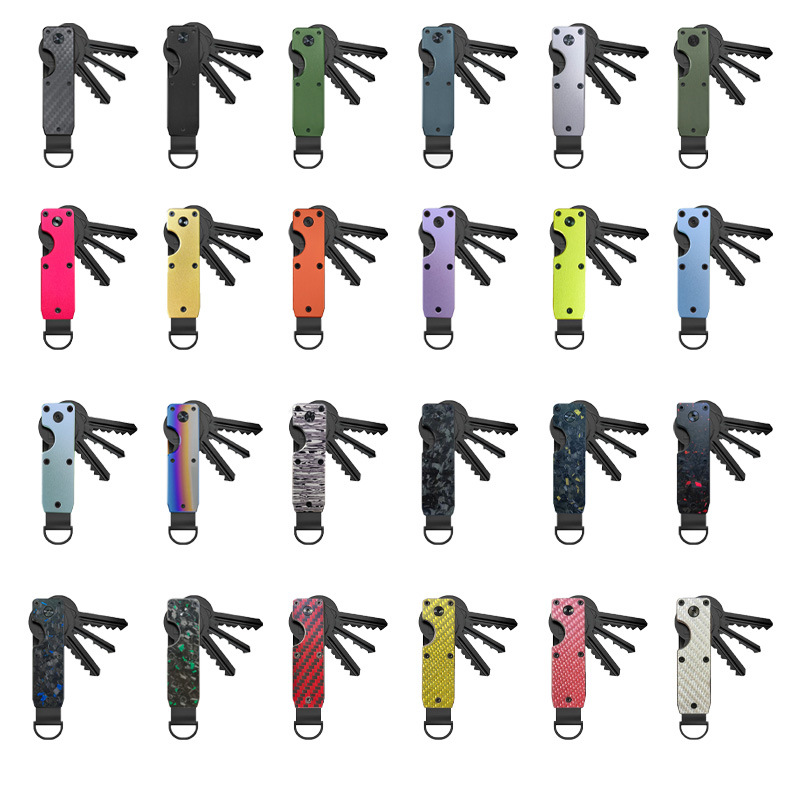 Aluminum Alloy Metal Key Ring Men's Large Capacity Car Key Organizer Multi-functional Key Ring