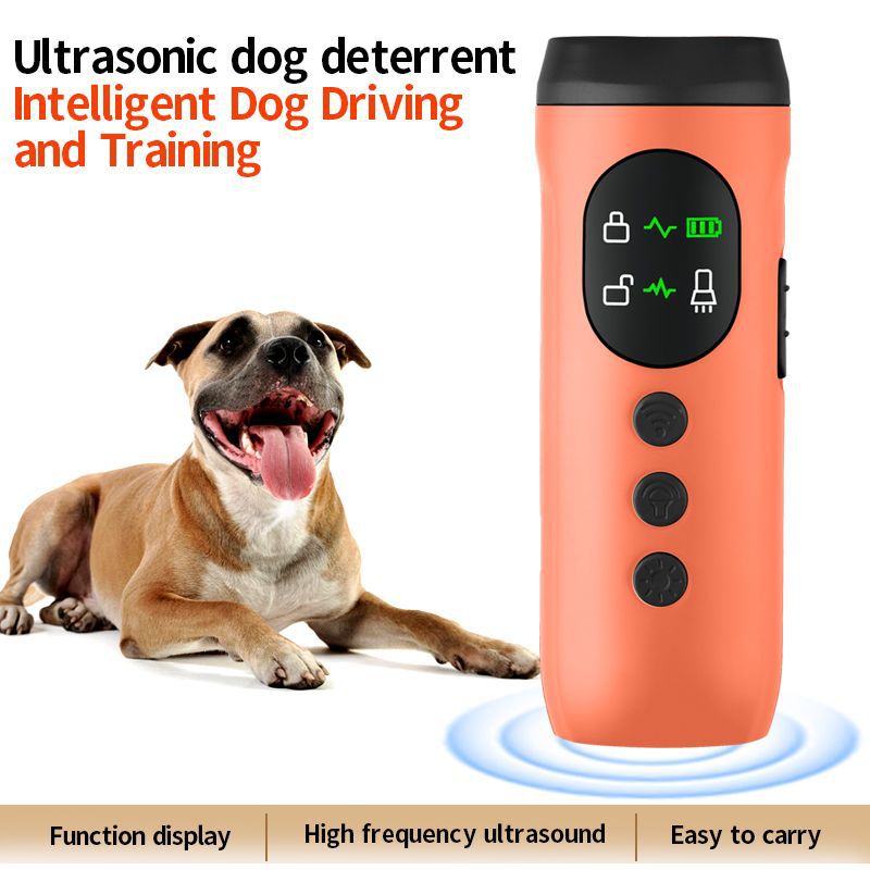 QG-10 Triple-Core Ultrasonic Dog Repeller Anti-Bark Dog Repeller Charging Variable Frequency LED Flash Light Portable