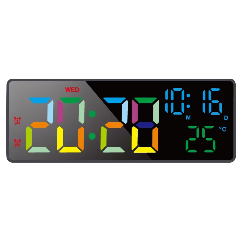 Touch Electronic Clock LED Large Screen Display Battery Plug-in Dual Use