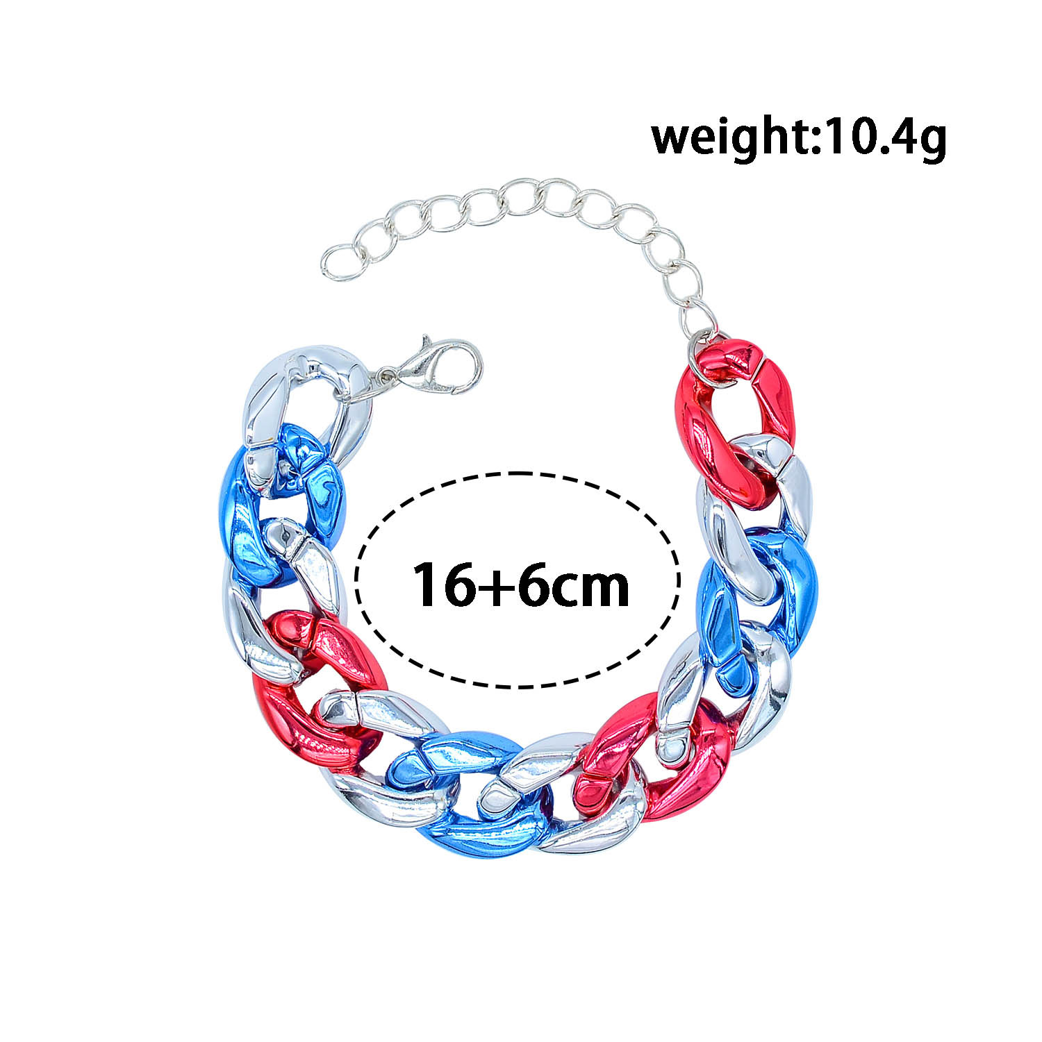 Exaggerated Hip-Hop Unisex Acrylic Collarbone Chain Punk Style Couple Colorful CCB Chain Cuban Necklace
