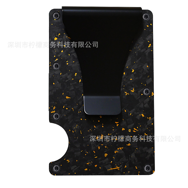 New Forged Carbon Fiber Card Holder RFID Anti-theft Aluminum Alloy Card Clip Anti-demagnetization Metal Card Sleeve