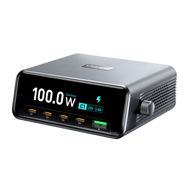 Screen display GaN desktop charging station full protocol fast charging phone charger charging head smart