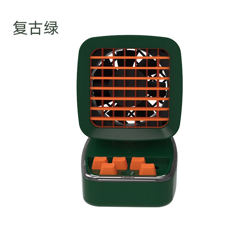 New spray mist fan, cute computer-shaped cooling summer USB rechargeable mini desktop fan