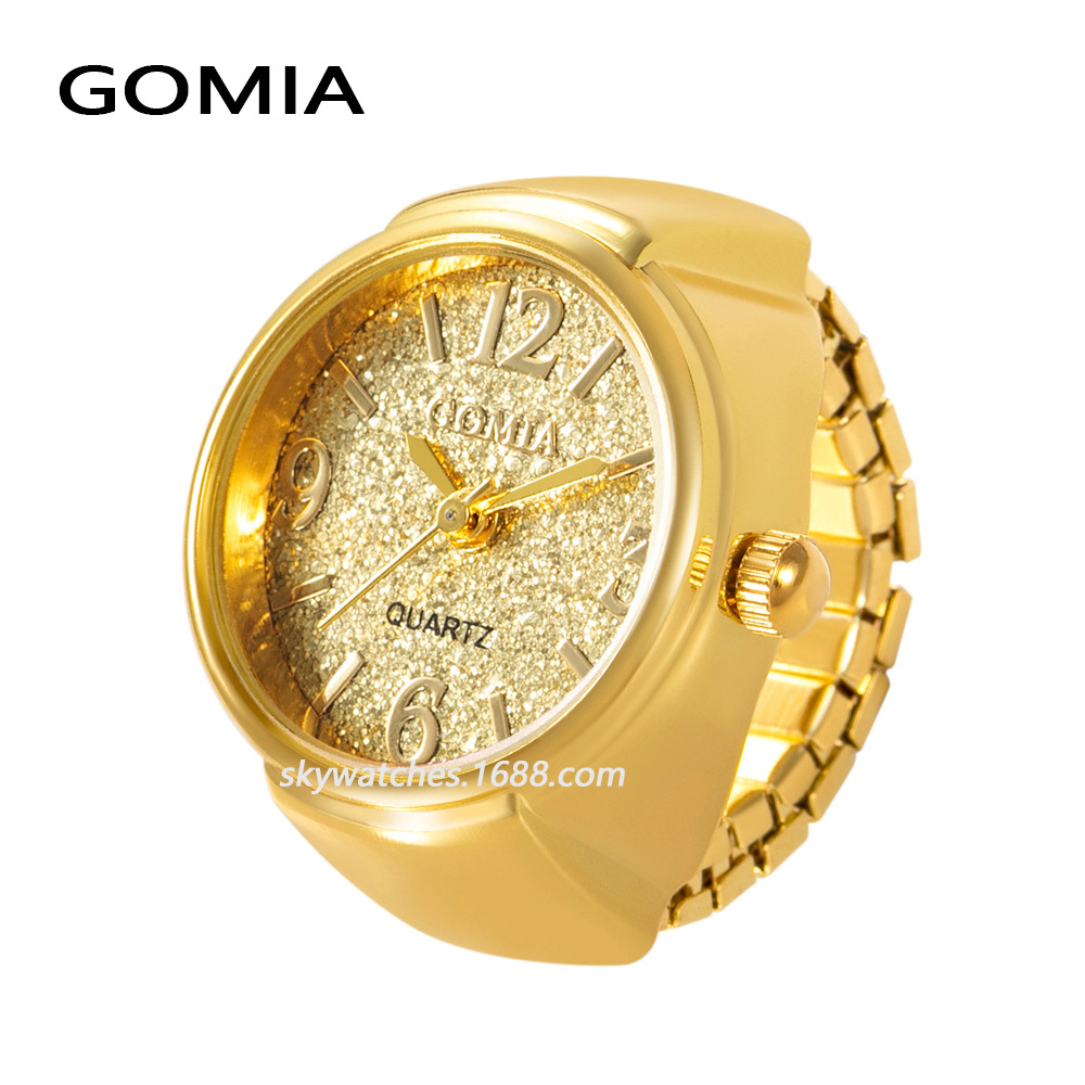 Ring Watch for Women, New Simple Digital Glitter Watch Student Finger Ring Watch Gold Finger Watch