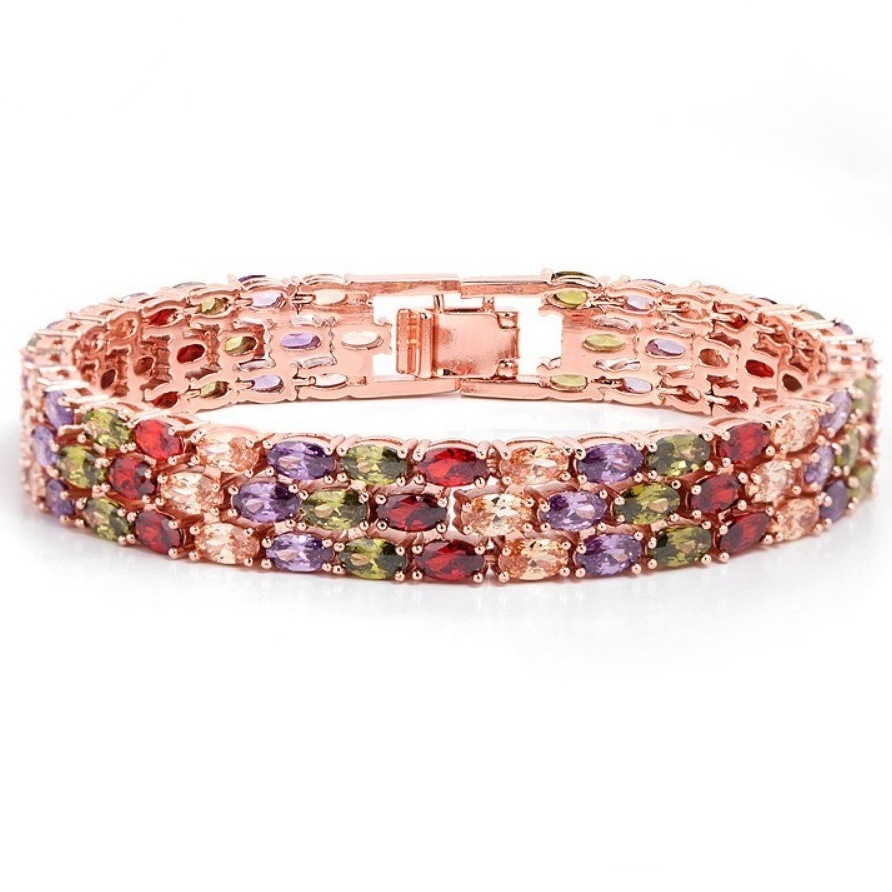Colorful zircon bracelet series women copper bracelet micro-set zircon luxury jewelry