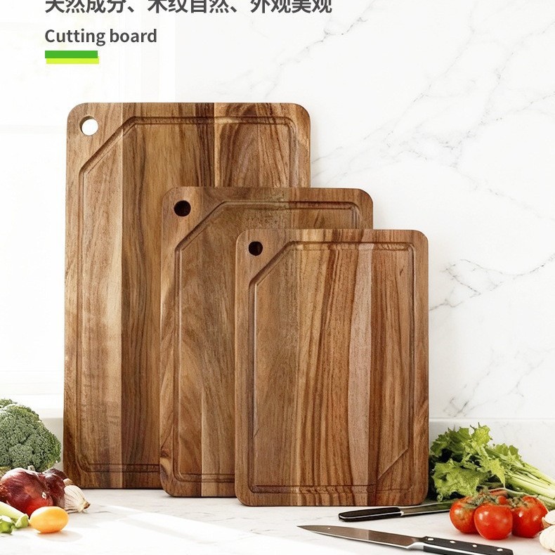Original Ecological Acacia Wood Spliced Cutting Board Does Not Damage Knives Sturdy and Durable Solid Wood Spliced Home Bone Chopping Board Factory