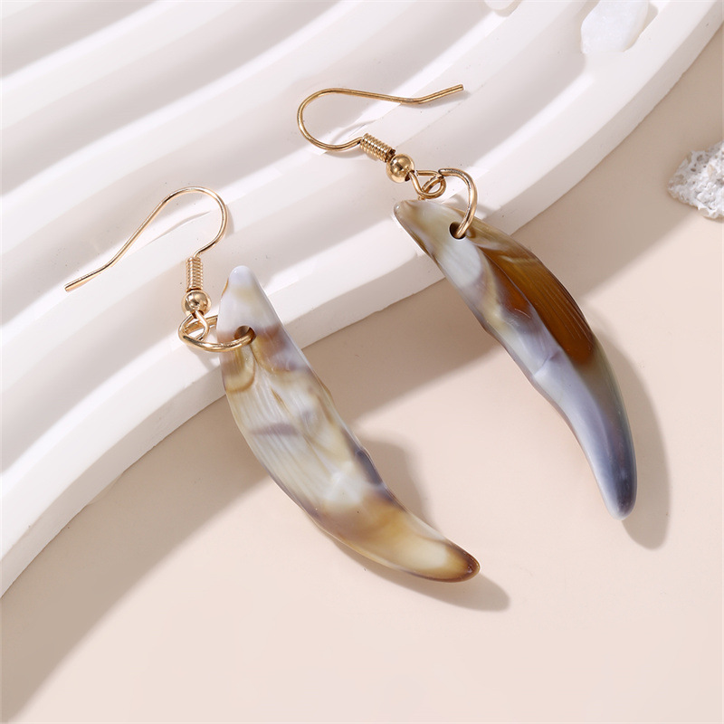 EZ5365 New Shell Conch Earrings Exaggerated Ear Accessories Women's Bohemian Beach Vacation Style Accessory