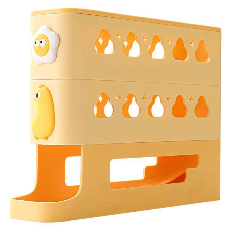 Rolling Egg Box Household Refrigerator Side Door Fresh-Keeping Box Kitchen Multi-Layer Storage Box Food Grade Egg Organizer Rack