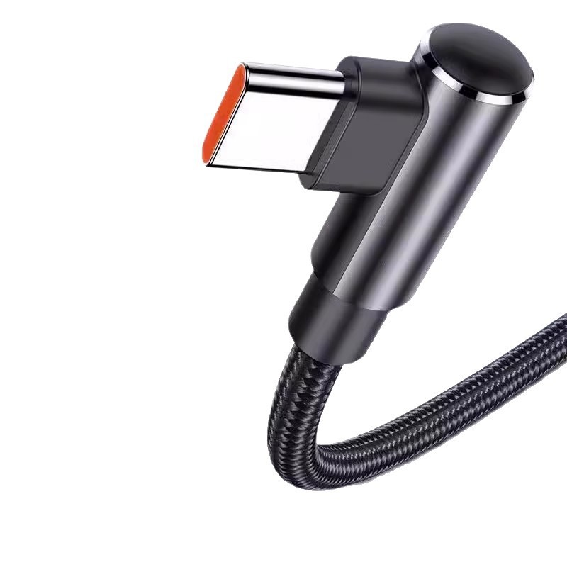 Tao Wantong 120W Fast Charging Type-C Angled Braided Data Cable for Huawei Honor Xiaomi Phone
