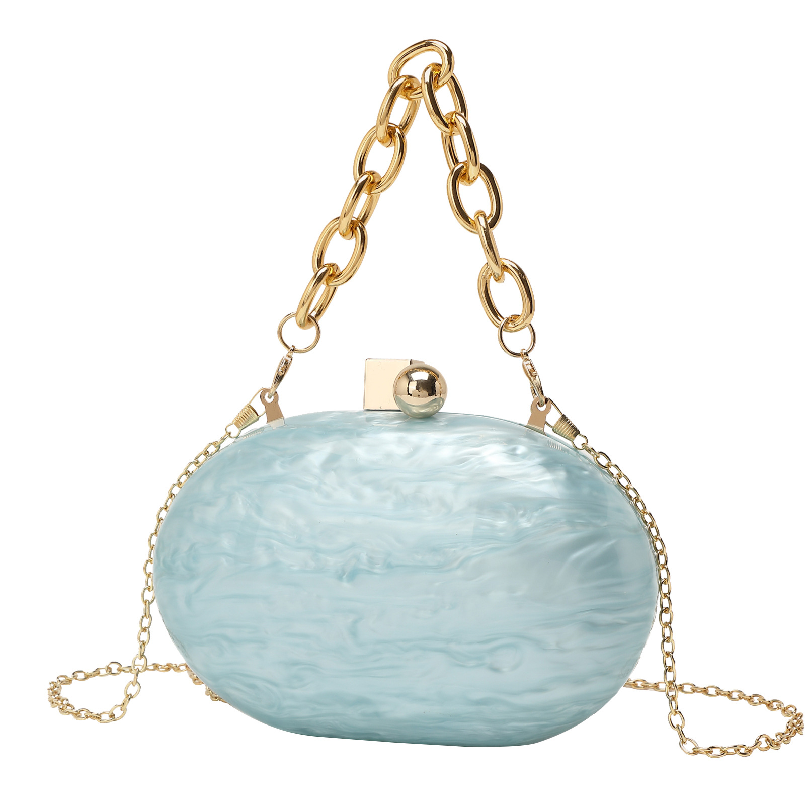 2024 New Oval Acrylic Evening Bag Wind Chain Crossbody Shoulder Clutch Handbag