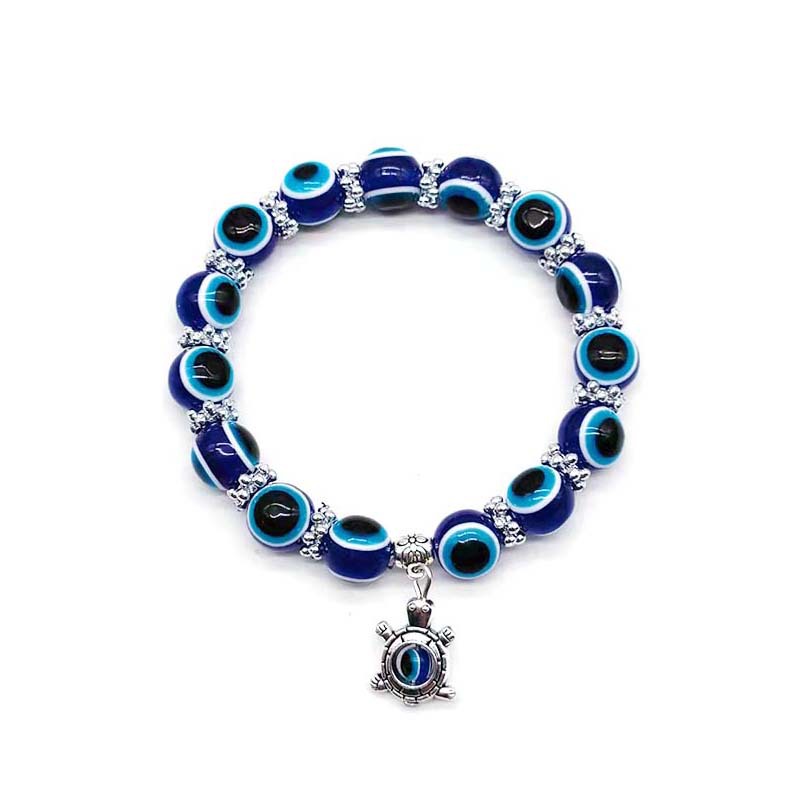Evil Eye Bracelet Butterfly Elephant Hand of Fatima Pendant Resin Beaded Bracelet