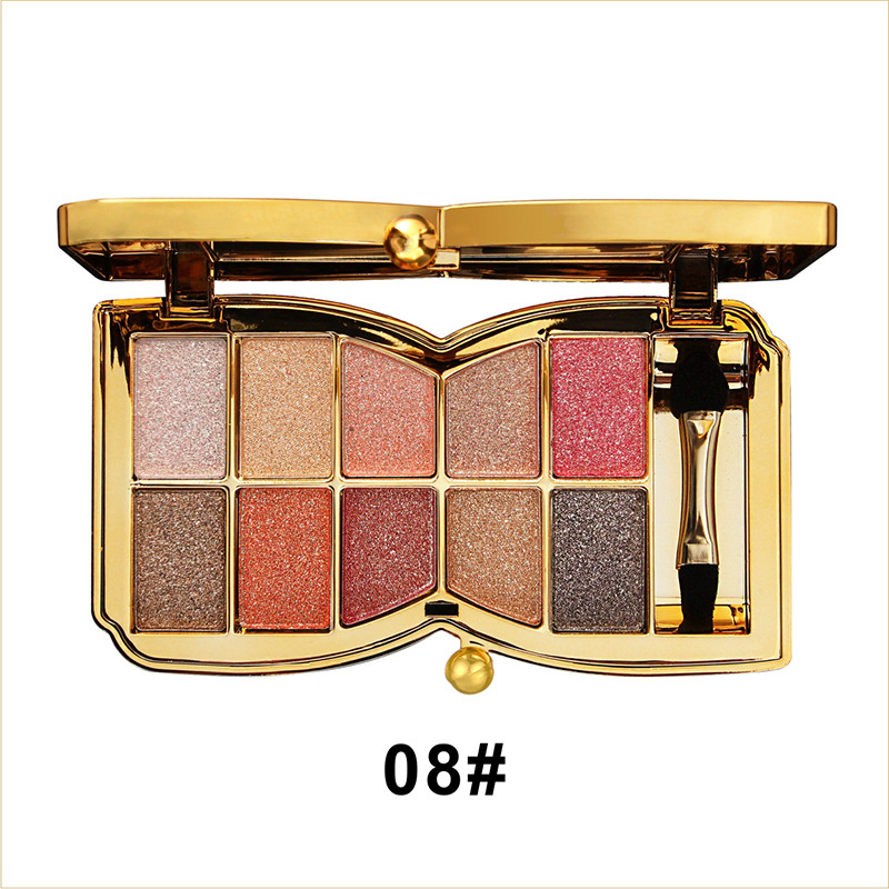 Vini Bear 10-Color Explosive Shimmer Eyeshadow Shimmer All the Way Fine Non-Flying Powder Beginner