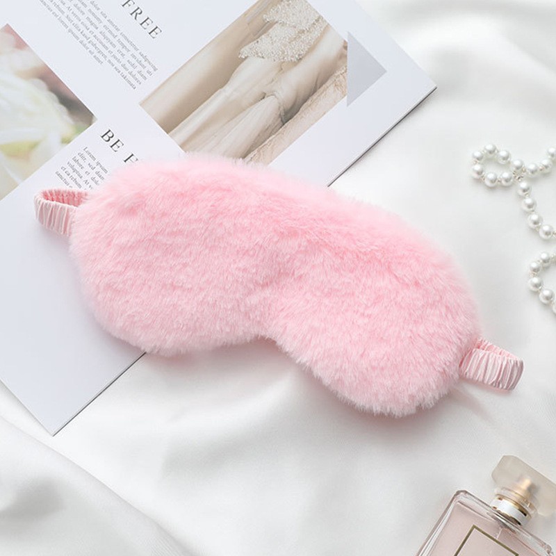 Imitation rabbit fur light-blocking sleep eye care mask, home travel outdoor children men and women hot compress steam eye