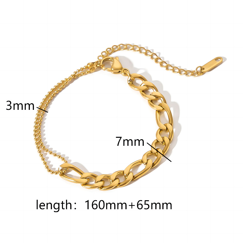 Titanium steel bracelet diy bracelet 18k gold plated stainless steel chain bracelet