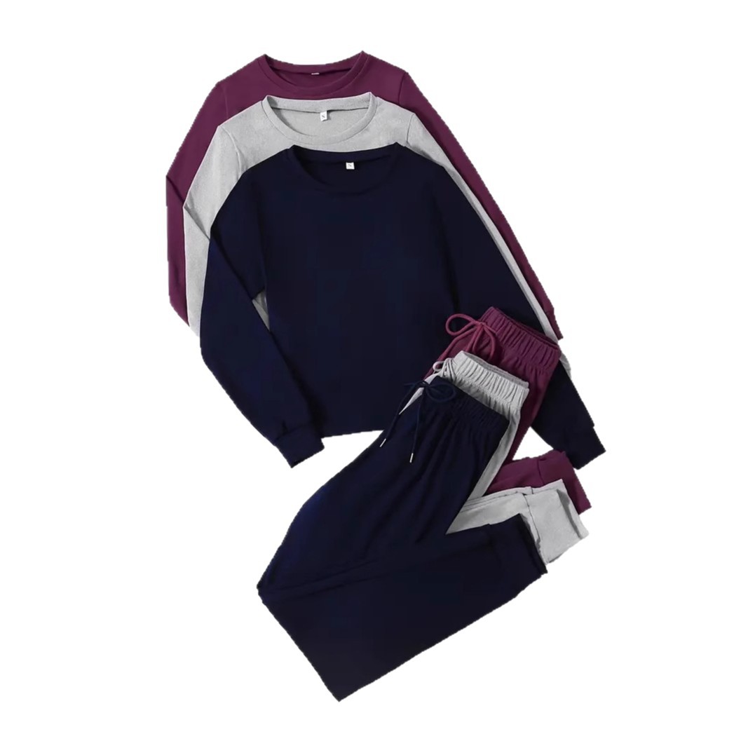 2026 Men's Casual Hoodie Spring Autumn Round Neck Hoodie Suit Sportswear Suit Men Three Sets