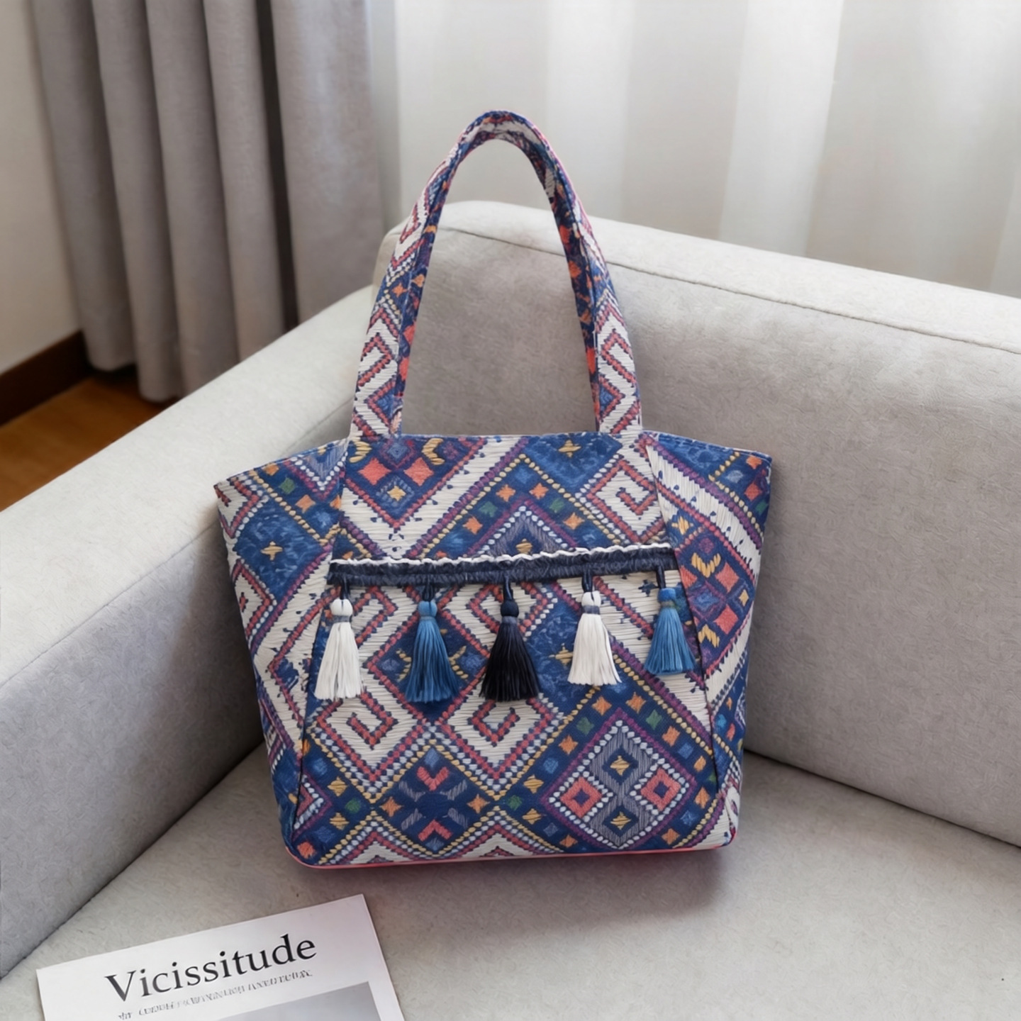 2026 New Large Capacity Underarm Bag Women New Chinese Style Handbag Ethnic Style Fringe Single Shoulder Bag