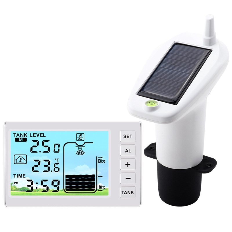 Multifunctional Ultrasonic Water Tank Level Meter Transmitter Solar Charging Electronic Digital Water Tank Water Level Monitor