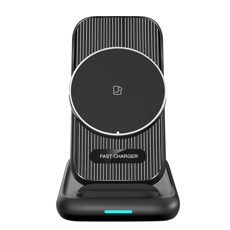 New phone magnetic wireless charger stand compatible with Apple watch three-in-one foldable wireless charging base