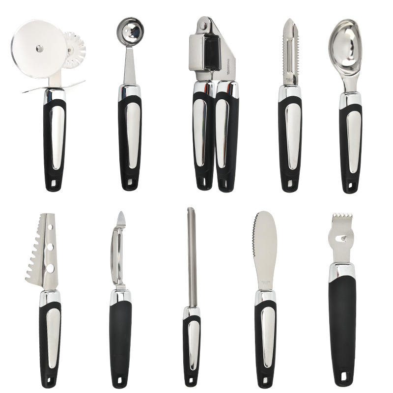 Stainless steel kitchen gadget set household garlic press ice cream scoop peeler fish scale peeler kitchen tools