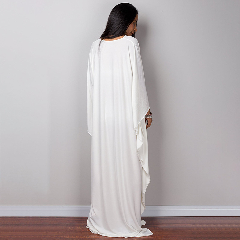 New Solid Color Middle Woven Robe Beach Long Dress Loose Bikini Cover Up Swimsuit Sun Protection Outer Women