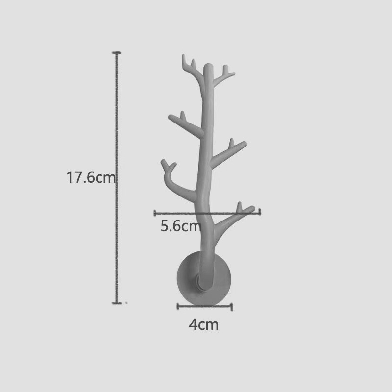 Branch Hairband Seamless Hook Wall-Mounted No-Drill Wall Hook Load-Bearing Bathroom Kitchen Adhesive Hook