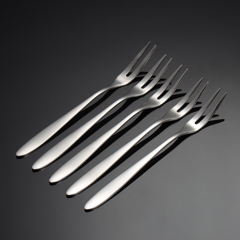 304 stainless steel fruit fork, two-prong fork, hotel household tableware, dessert, pastry, mooncake, dessert fork, tableware