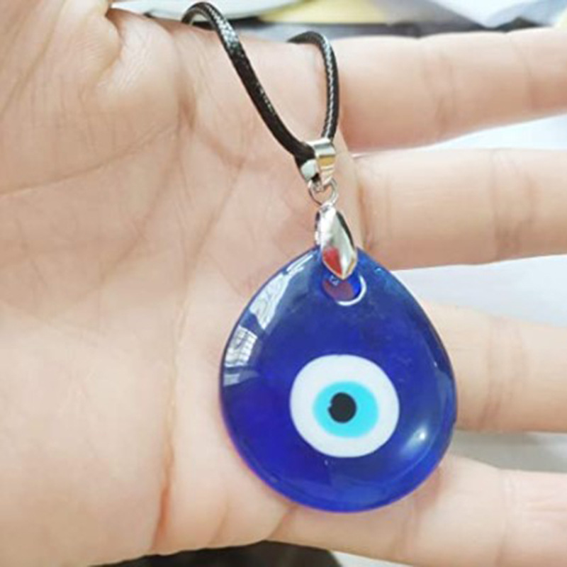 Blue Evil Eye Glass Necklace Turkish Evil Eye Pendant Charm