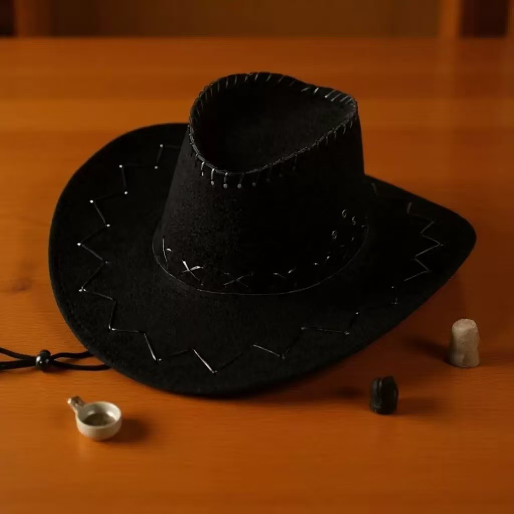 Western Cowboy Hat, Dick Cowboy Hat, Suede Cowboy Hat, Beach Flocking Travel Hat, Decoration
