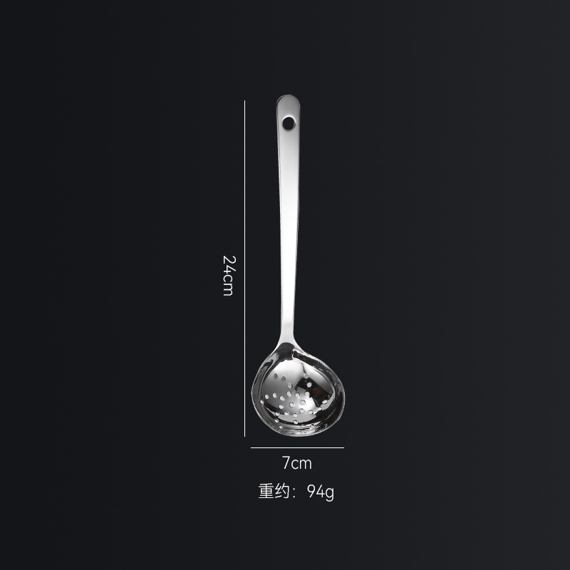 316 stainless steel thickened soup spoon and slotted spoon for kitchen use, large hot pot spoon