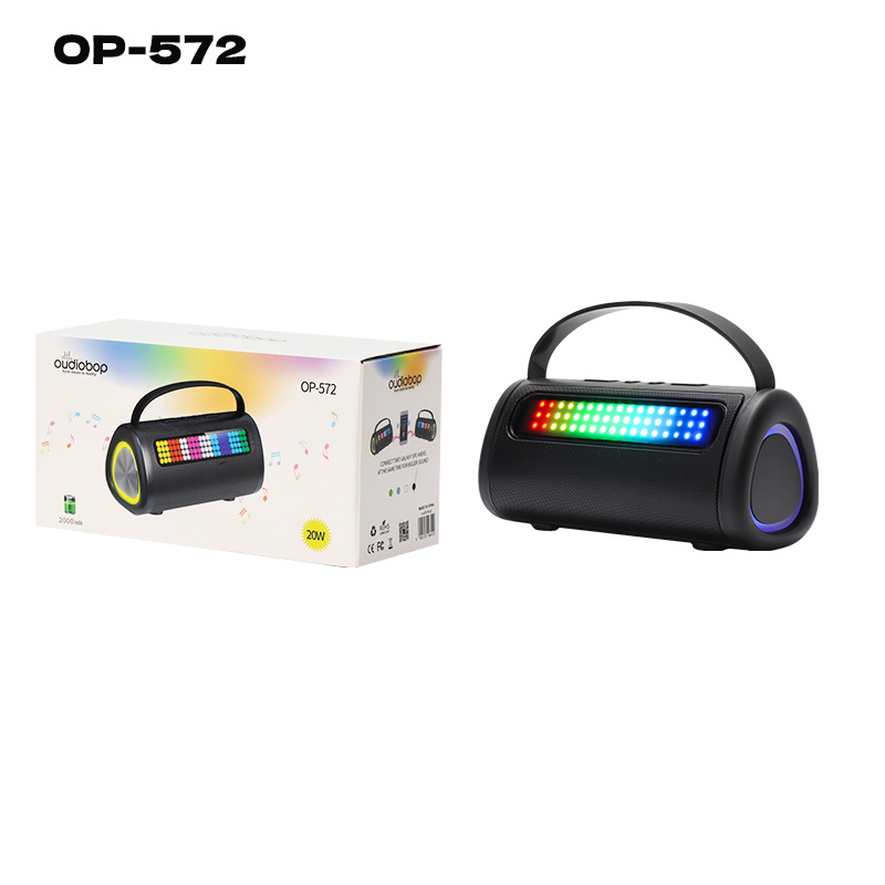 OP572 New Wireless Bluetooth Speaker Desktop Home RGB Color Light Subwoofer Outdoor Portable Colorful Small Speaker
