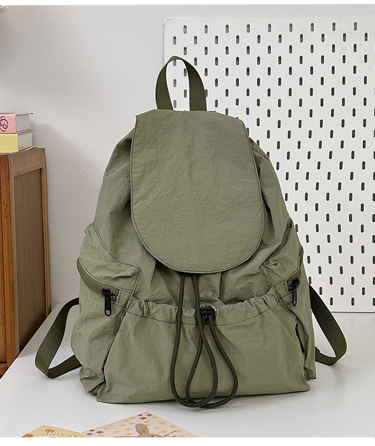 New Niche Lightweight Nylon Fabric Backpack Women Casual Drawstring Travel Large Capacity Backpack