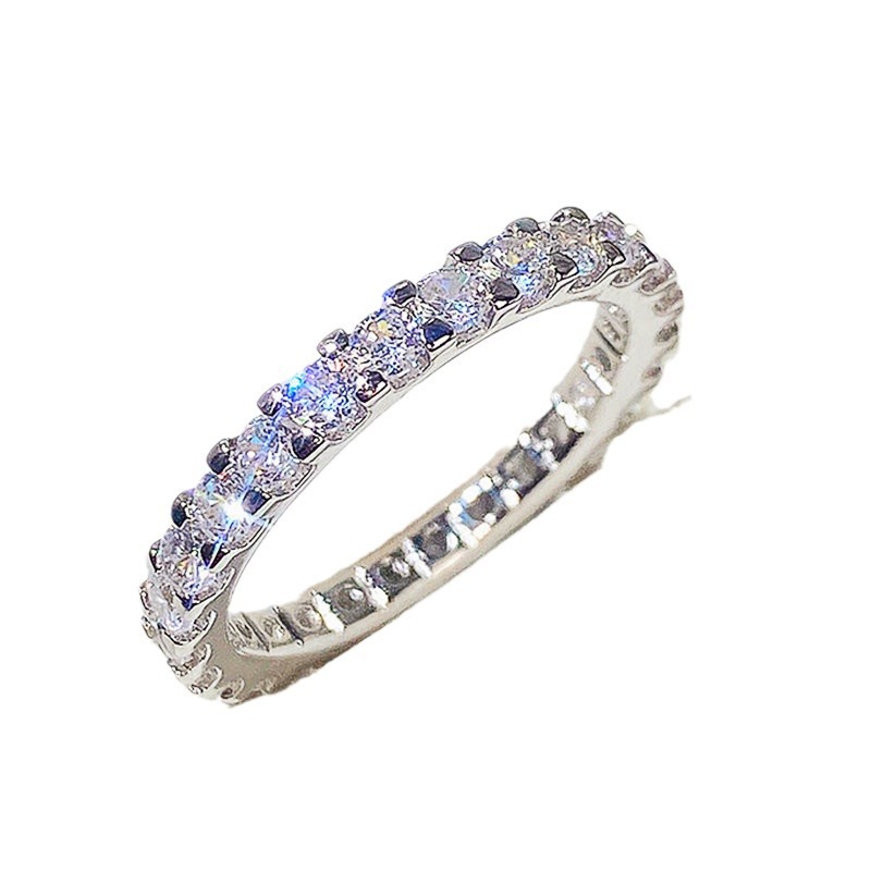 Cao Shi New Starlight Women's Ring Full Pavé Simulated Zircon Ring Band Ring