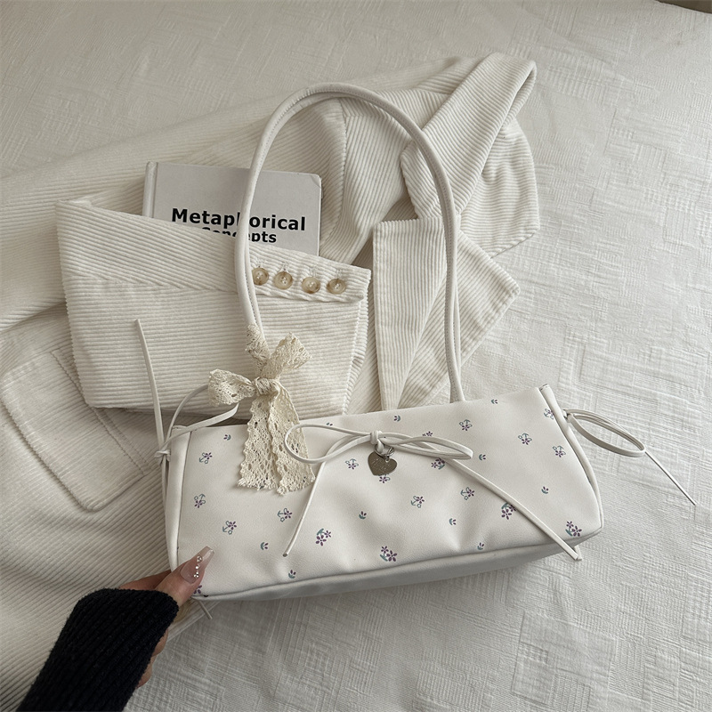 Spring Summer Niche Print Bags Women 2026 New Commute Shoulder Underarm Bags Handbags Baguette Bags