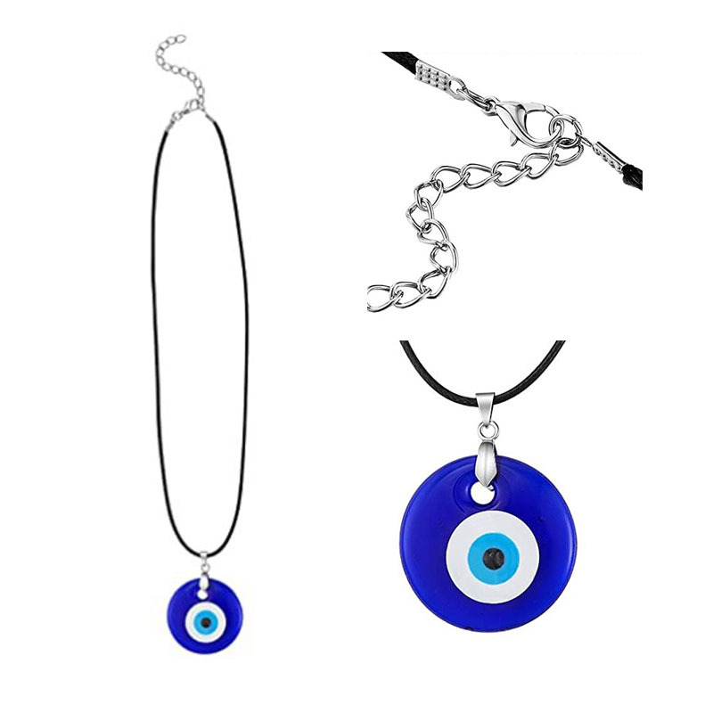 Blue Evil Eye Glass Necklace Turkish Evil Eye Pendant Charm