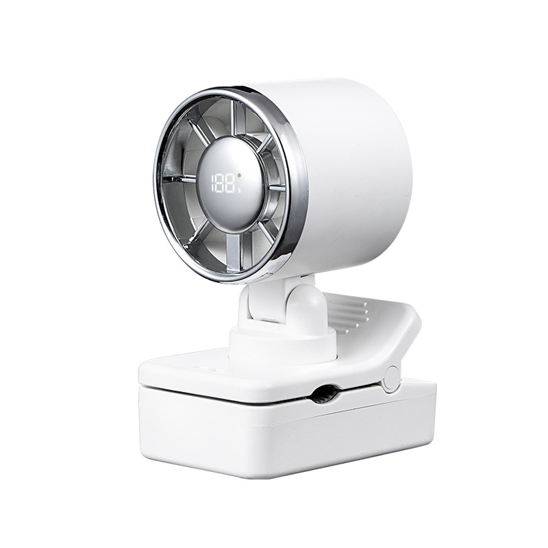F23 Mini Clip High-Speed Fan USB Charging Digital Display Stepless Speed Control 100-Gear Clip Umbrella Desktop Fan BSMi