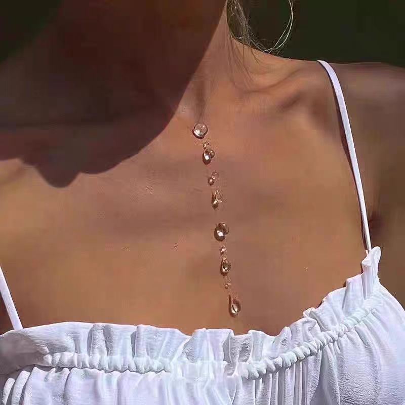 【Morning Dew】Cool Ice Dew Drop Necklace Minimalist Water Drop Earrings