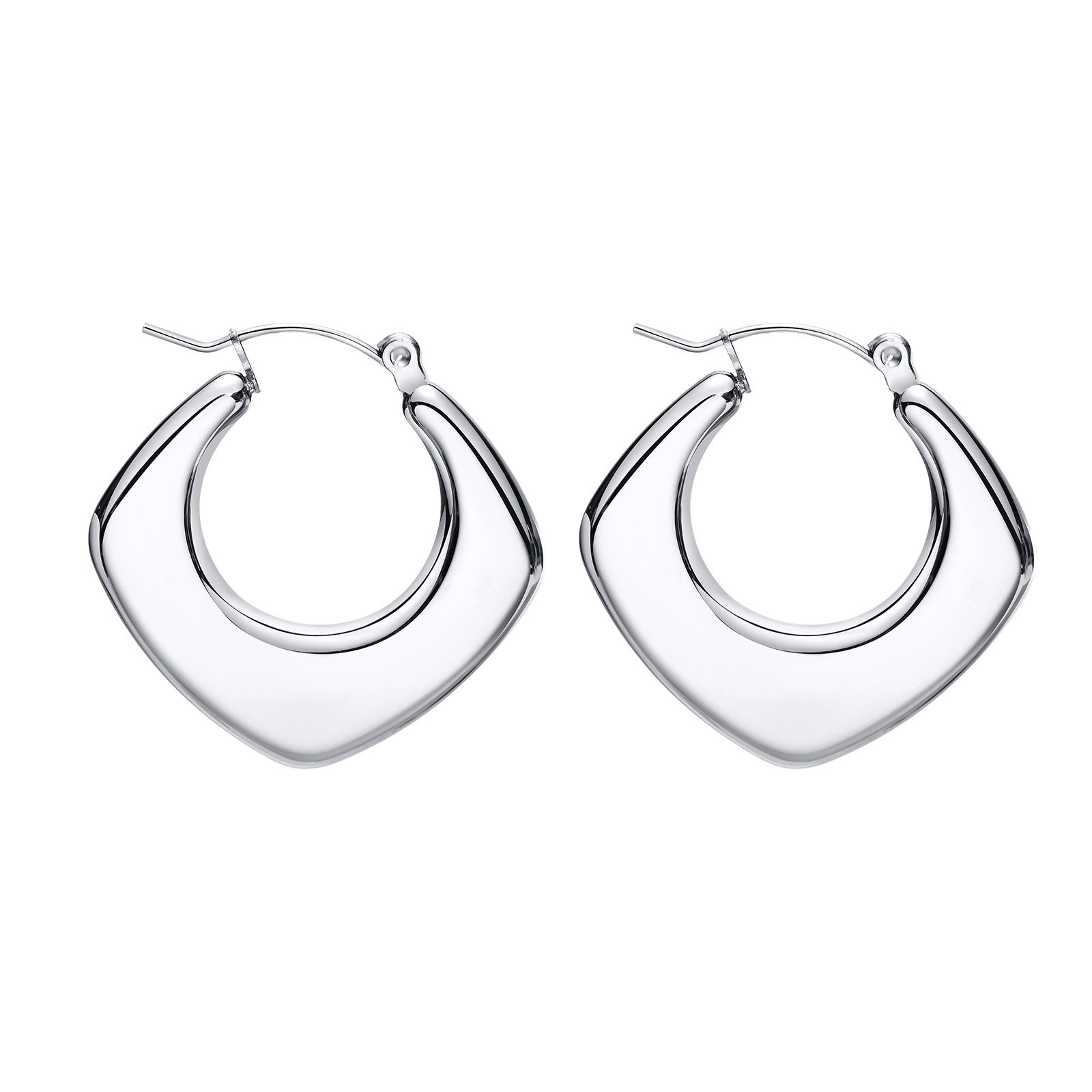 Stainless steel hollow earrings women geometric titanium steel ear hoops