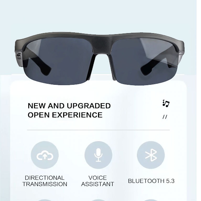 AI Smart Translation Glasses Bluetooth Glasses M6pro Outdoor Sports Sunglasses UV Protection Audio Sunglasses
