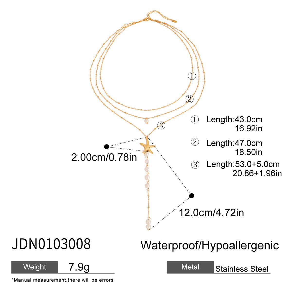 Jieding stainless steel pearl necklace titanium steel titanium steel starfish accessories accessories women