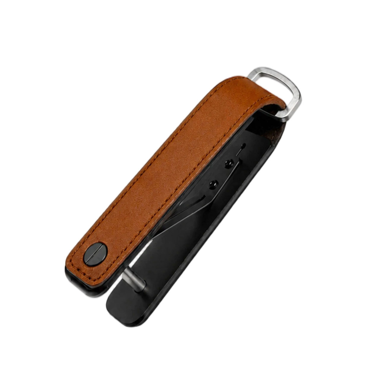 Aluminum Alloy Plus Genuine Leather Keychain Men's Women's Key Hanger Simple Key Organizer